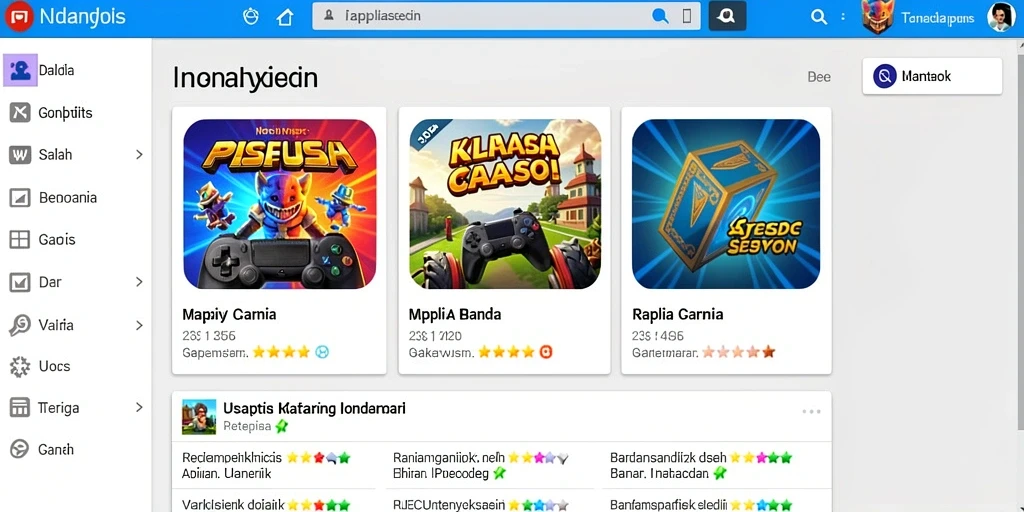 Menunjukkan karakter utama yang penuh aksi.
