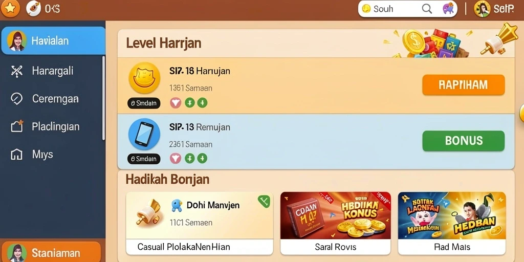 Screenshot dari antarmuka permainan awal NUTS777.